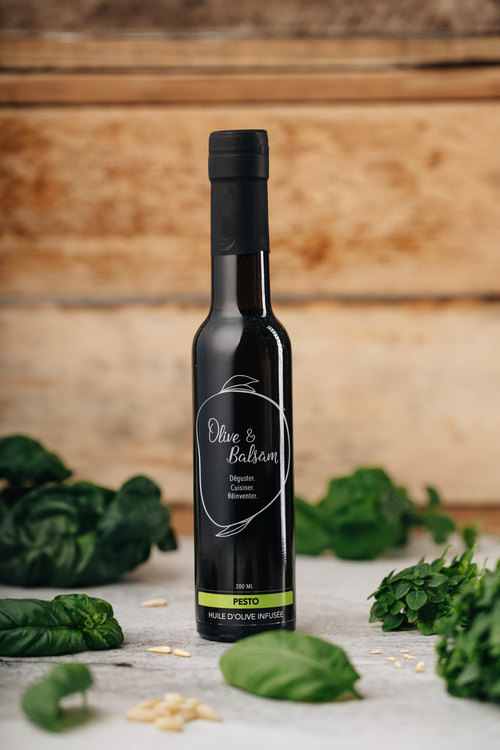 Huile d'olive extra vierge infusée - Pesto