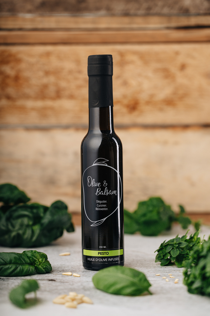 Huile d'olive extra vierge infusée - Pesto