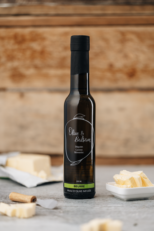 Huile d'olive extra vierge infusée - Beurre  *Végétalienne*
