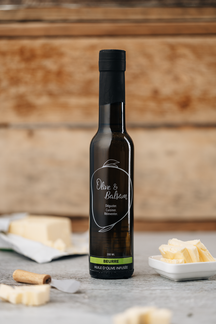 Huile d'olive extra vierge infusée - Beurre  *Végétalienne*