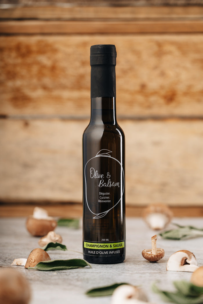 Huile d'olive extra vierge infusée - Champignons & Sauge